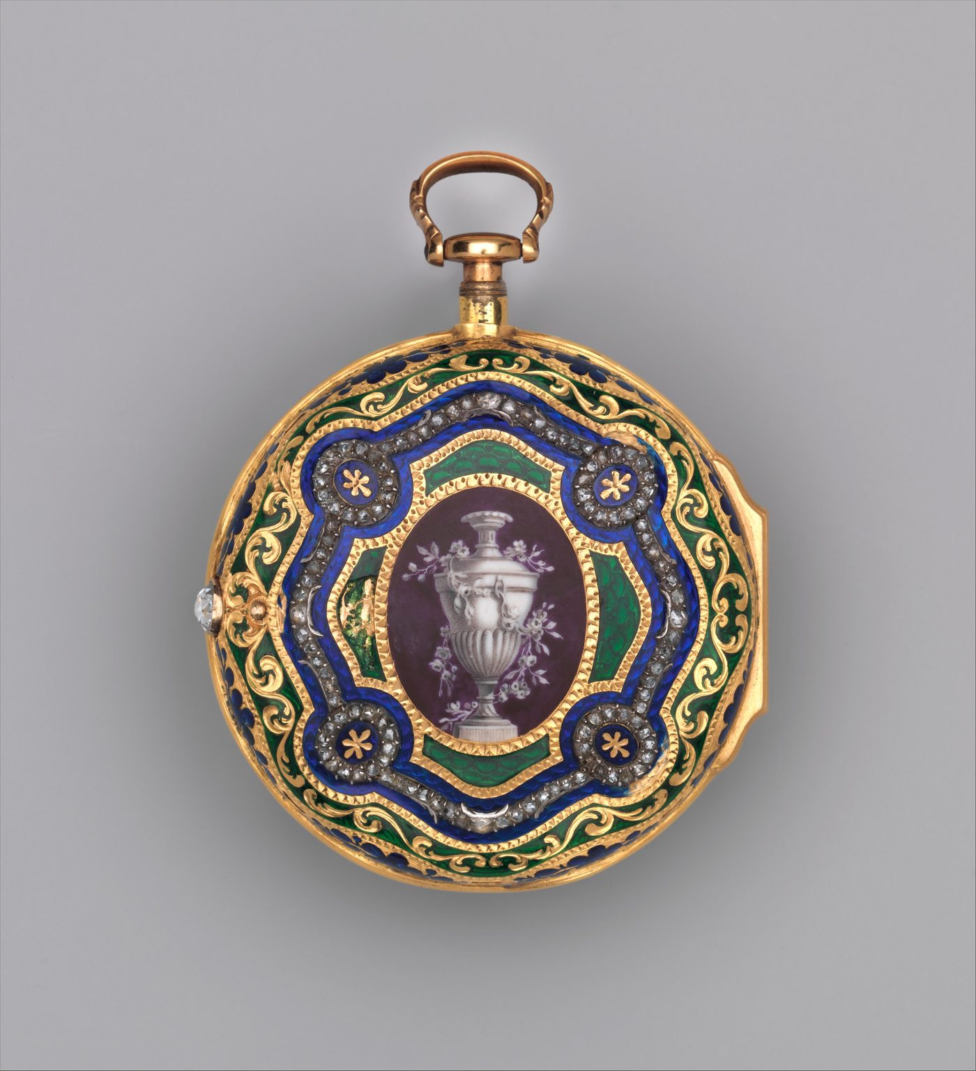 Ornate gold case detail